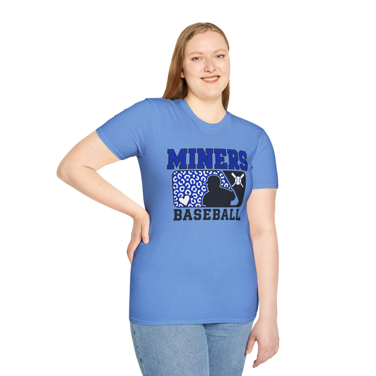 Miners Baseball T-Shirt — Leopard Print Batter Graphic Tee