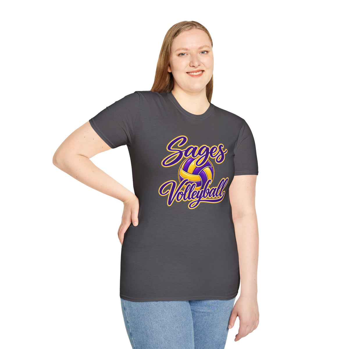 Sages Volleyball T-Shirt — Purple & Gold Team Tee
