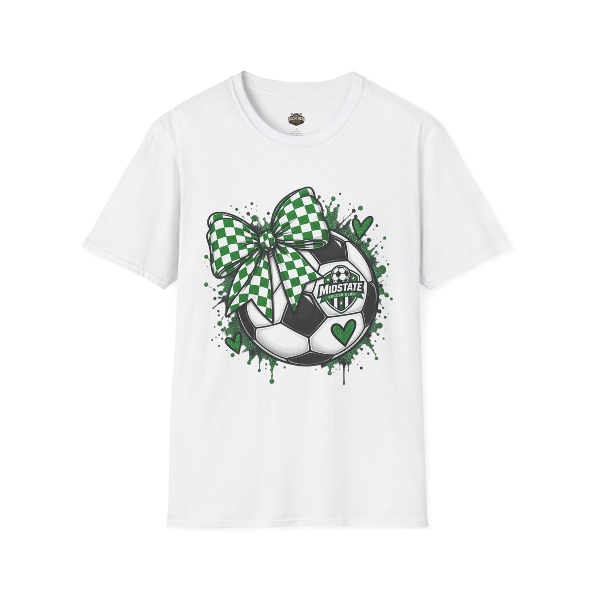 Midstate Soccer Bow T-Shirt — Green Check Midstate Soccer Design