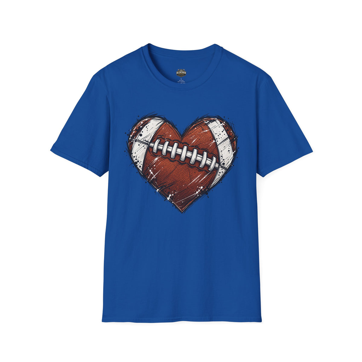 Football Heart Graphic T-Shirt — Vintage Grunge Sports Tee