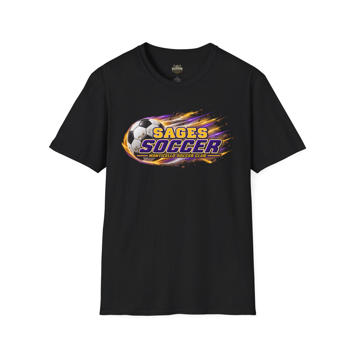 Monticello Soccer Club T Shirt - Flaming Soccer Ball