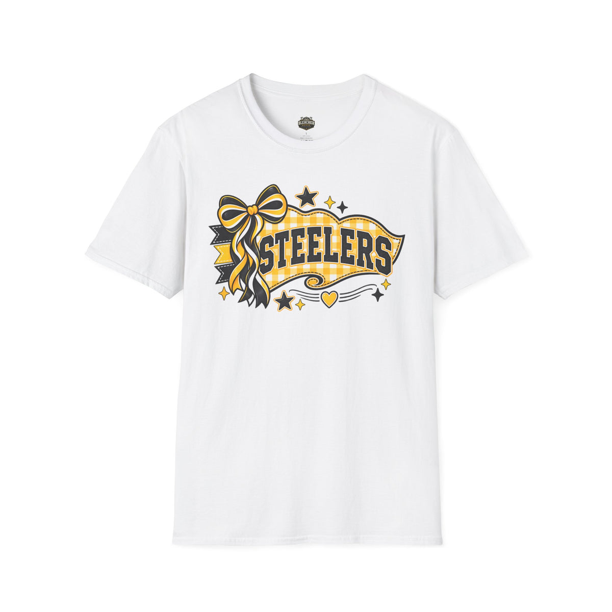 Steelers Ribbon T-Shirt — Cheerful Black & Gold Football Fan Tee