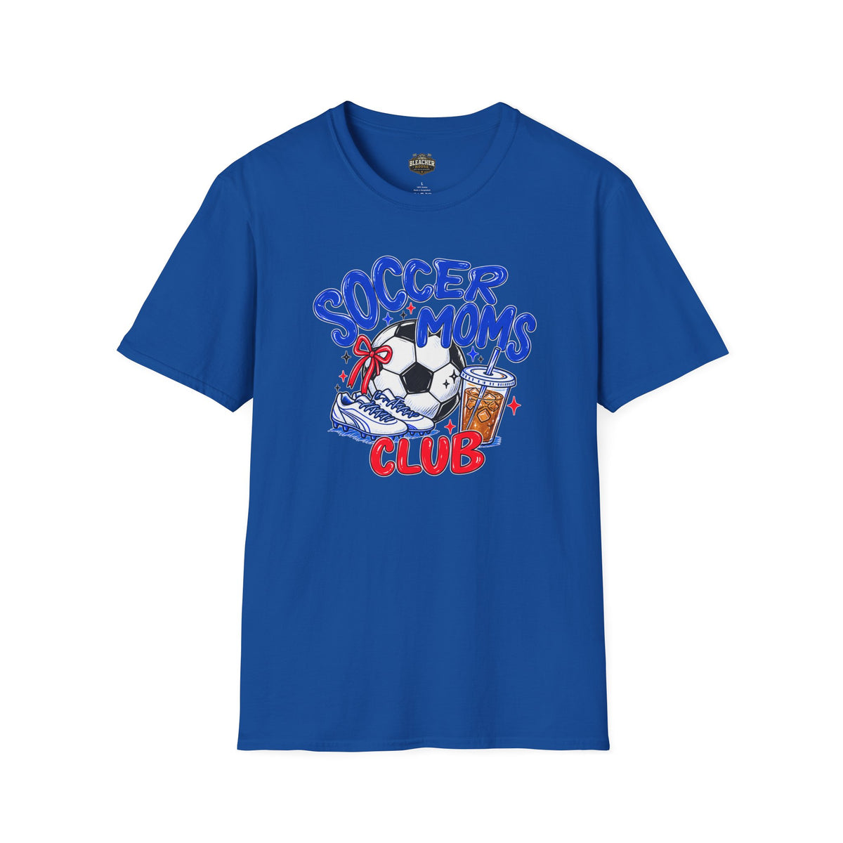 Soccer Moms Tee — 'Soccer Moms Club' Graphic T-Shirt with Ball, Cleats & Drink