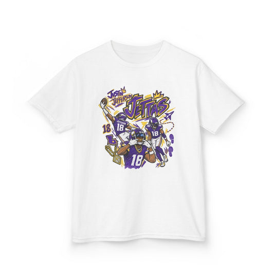 YOUTH Justin Jefferson, JETTAS Graphic T-Shirt - Sunday Standouts Sketch Series