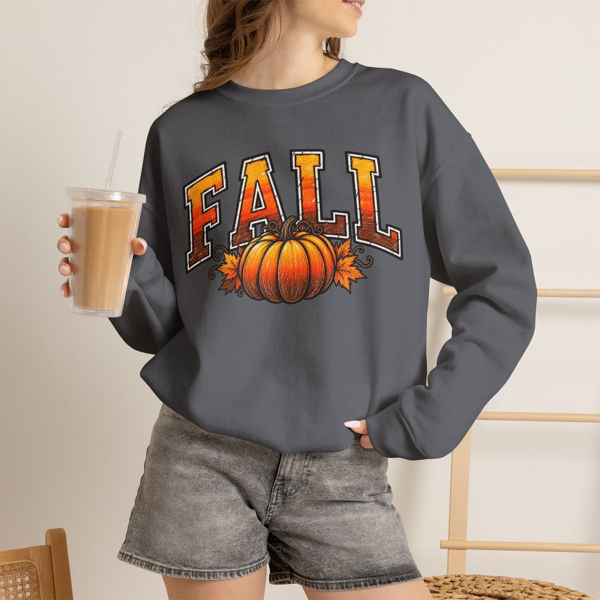 Fall Pumpkin Crewneck Sweatshirt