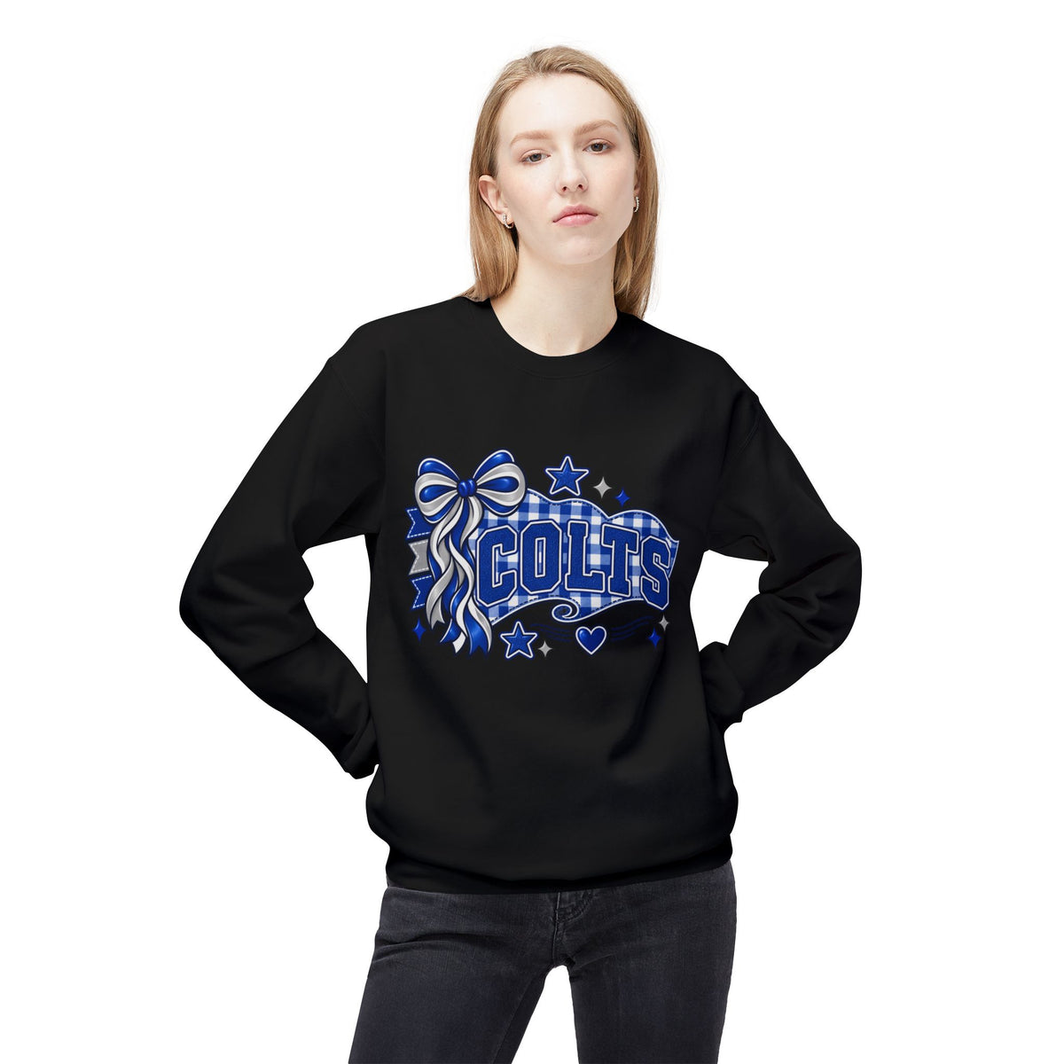 Colts Ribbon & Banner Crewneck Sweatshirt - Team Spirit Pullover