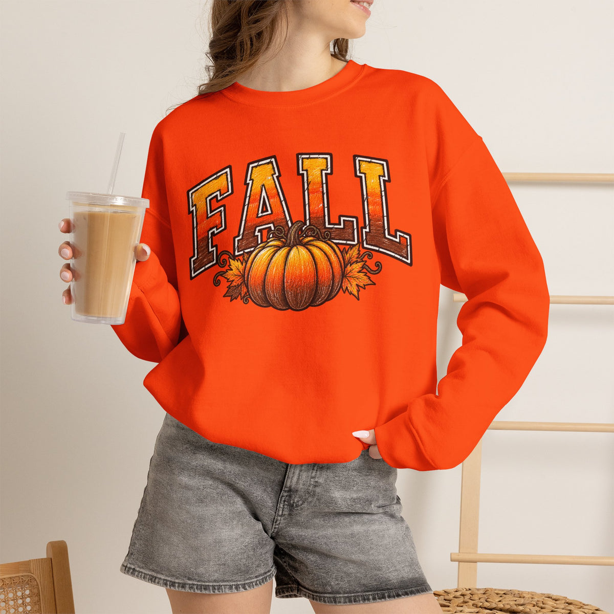 Fall Pumpkin Crewneck Sweatshirt