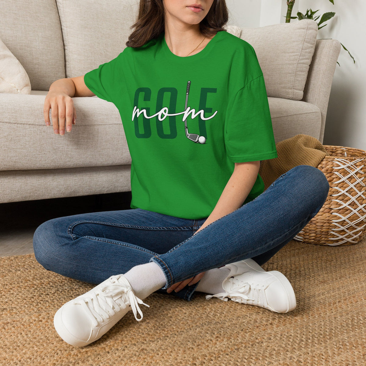 Golf Mom T-Shirt — ‘GOLF’ Script Logo with Club & Ball