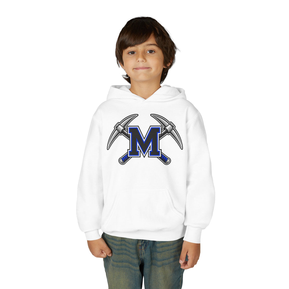 YOUTH Miners M Logo Hoodie - Cross Pickaxe Graphic M Logo