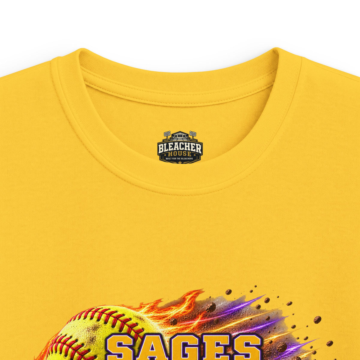 YOUTH Sages Flaming Softball T-shirt
