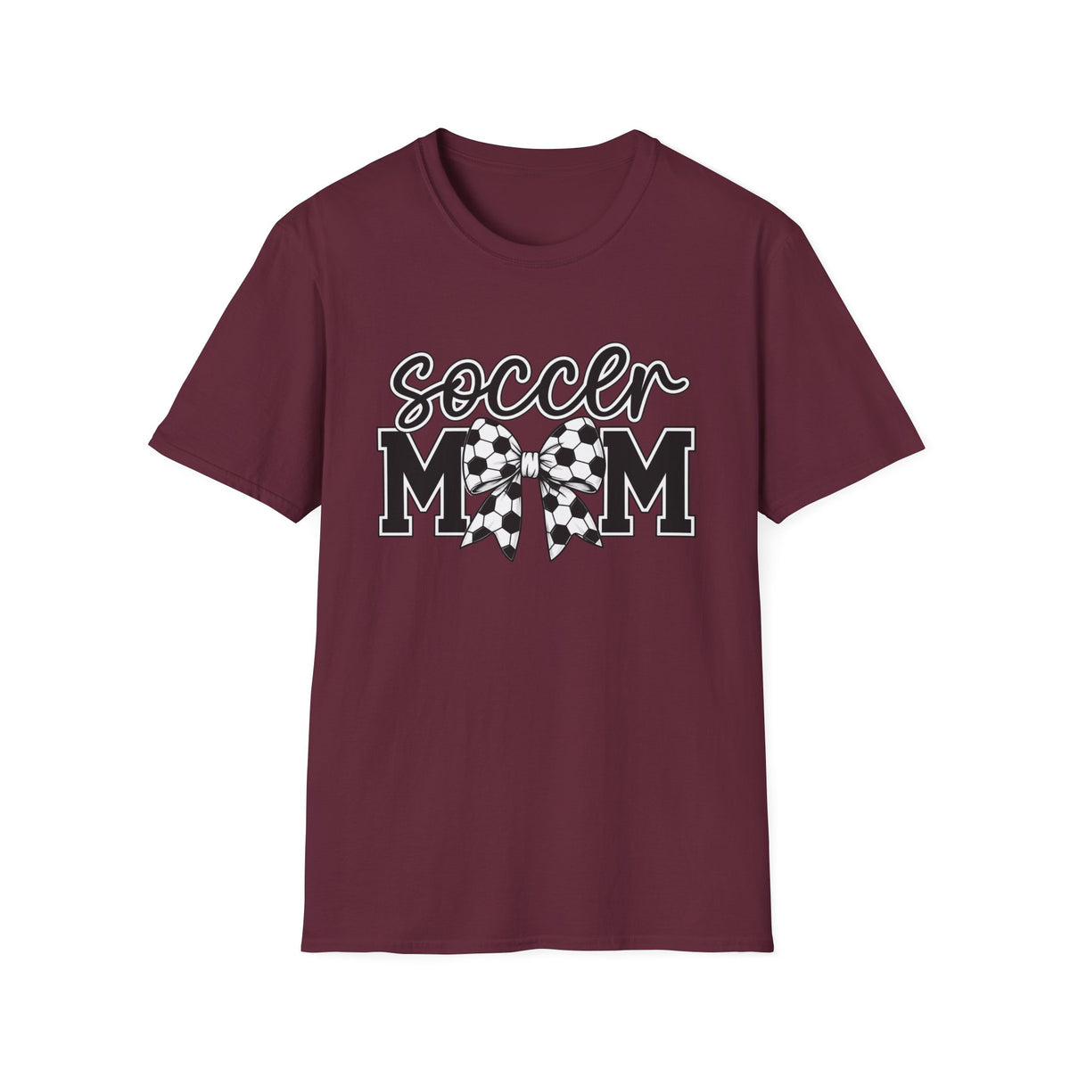 Soccer Mom T-Shirt — Leopard Bow Soccer Ball Design