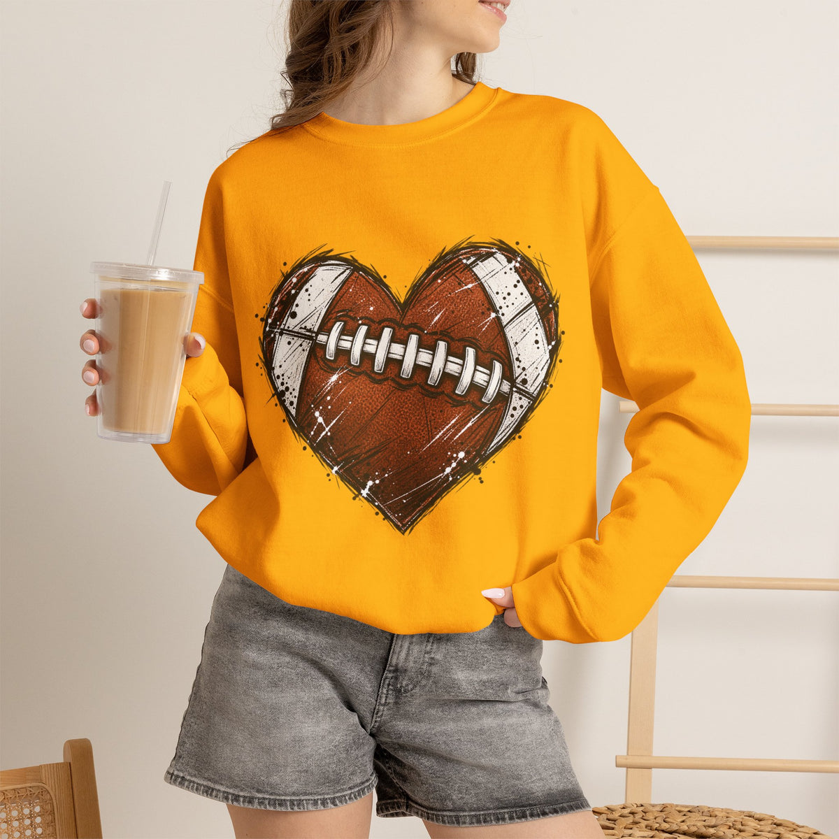Unisex Heavy Blend™ Football Crewneck Sweatshirt