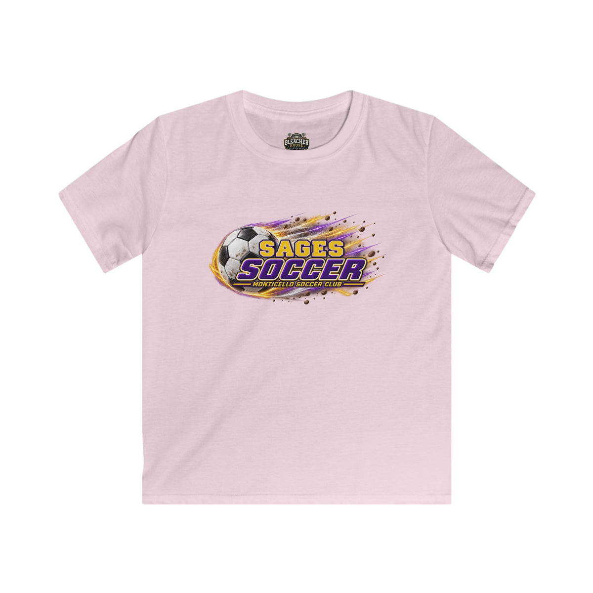 YOUTH Monticello Soccer Club T Shirt - Flaming Soccer Ball