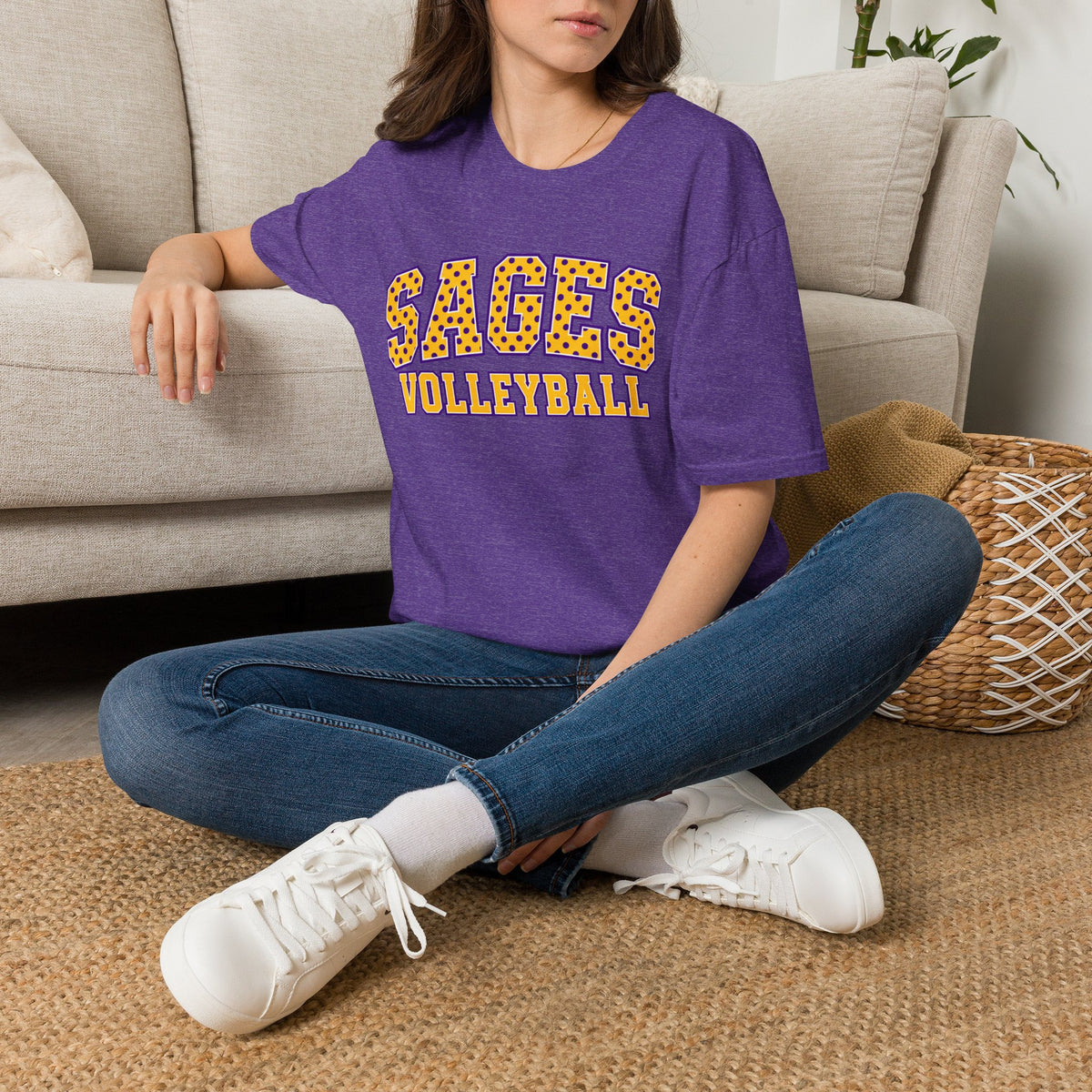 Sages Volleyball Team T‑Shirt — Retro Polka Dot Varsity Tee