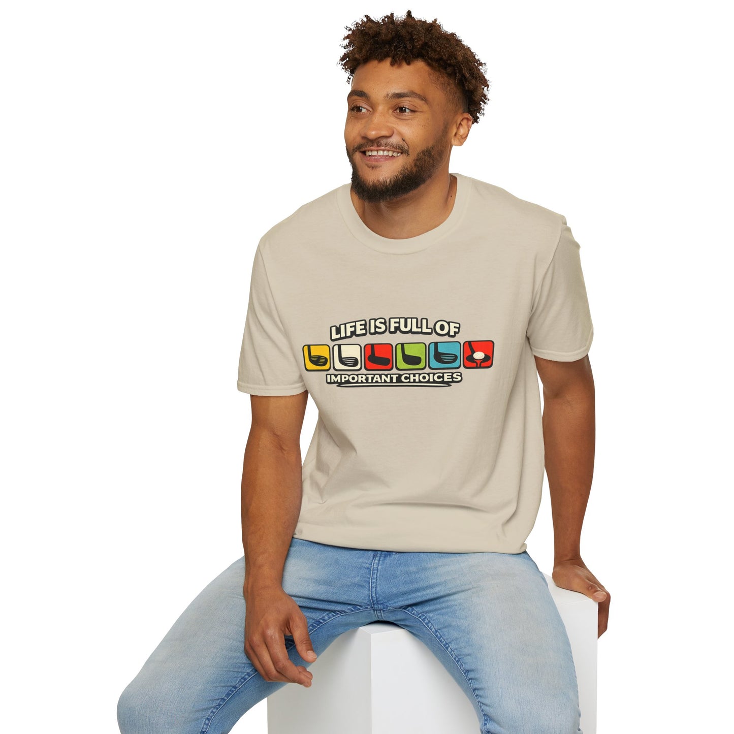 T‑Shirt — "Life Is Full Of Important Choices" Retro Game Controller Graphic
