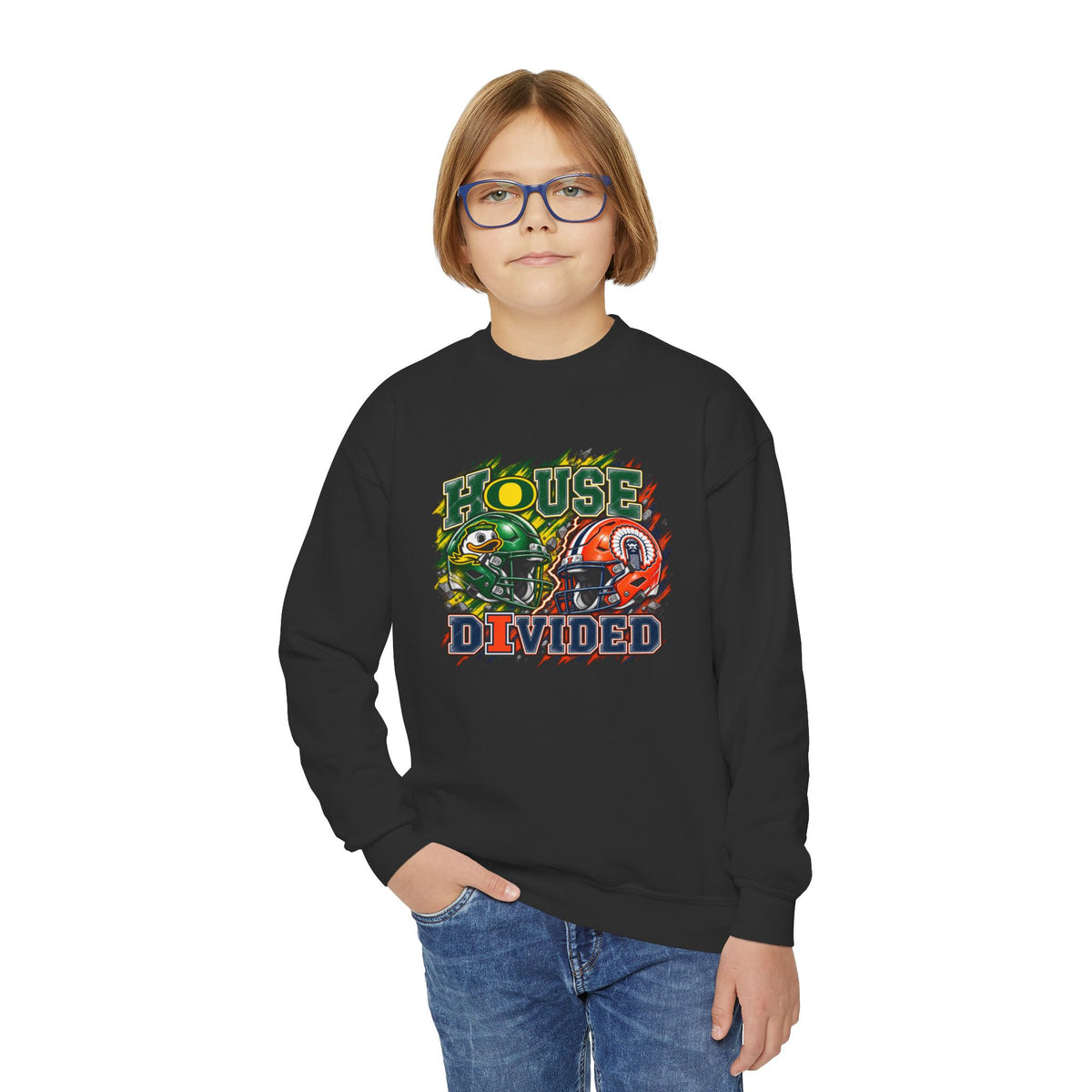 YOUTH House Divided Crewneck Sweatshirt – Illinois vs Oregon