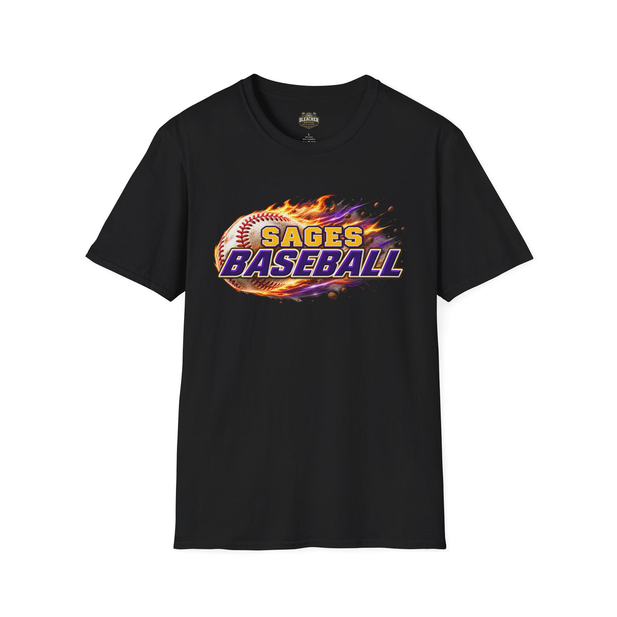 Sages Flaming Baseball T-Shirt — Flaming Baseball Team Tee