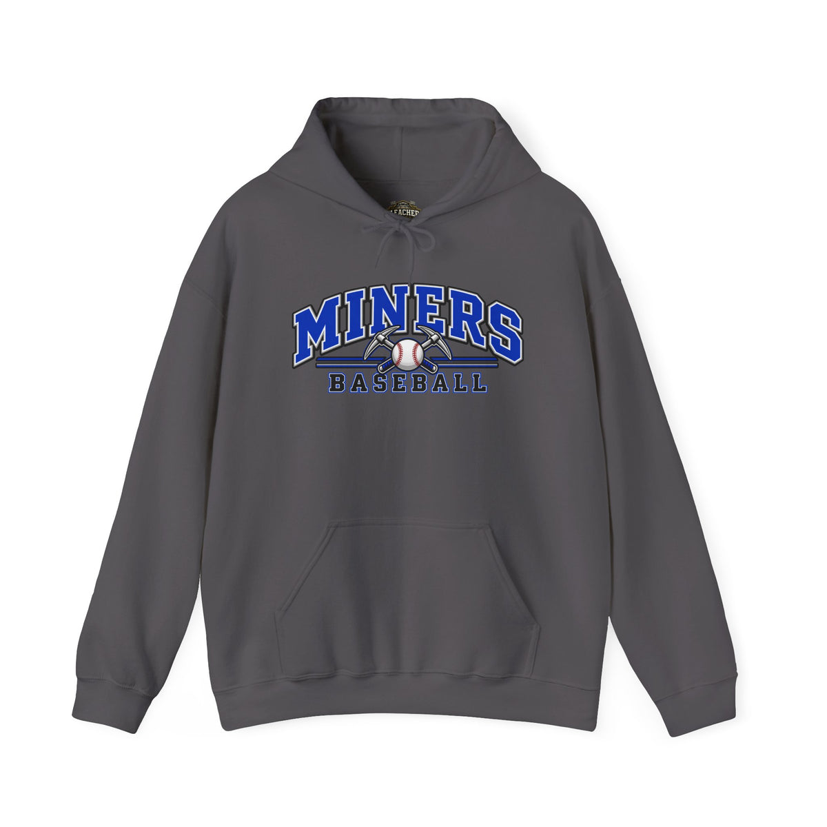 Miners Baseball Hoodie — Pickaxe Cross Logo Graphic