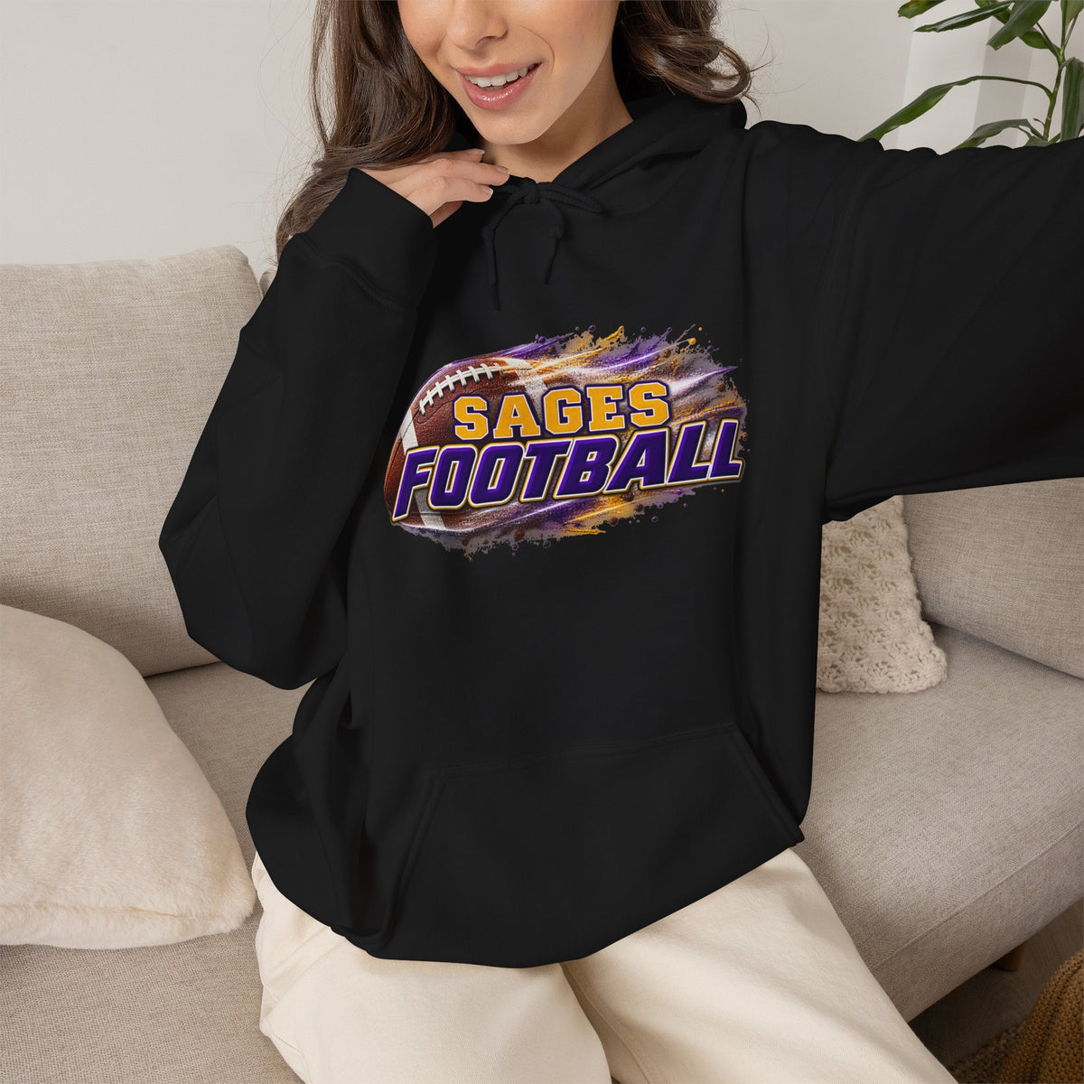 Sages Flaming Football Hoodie