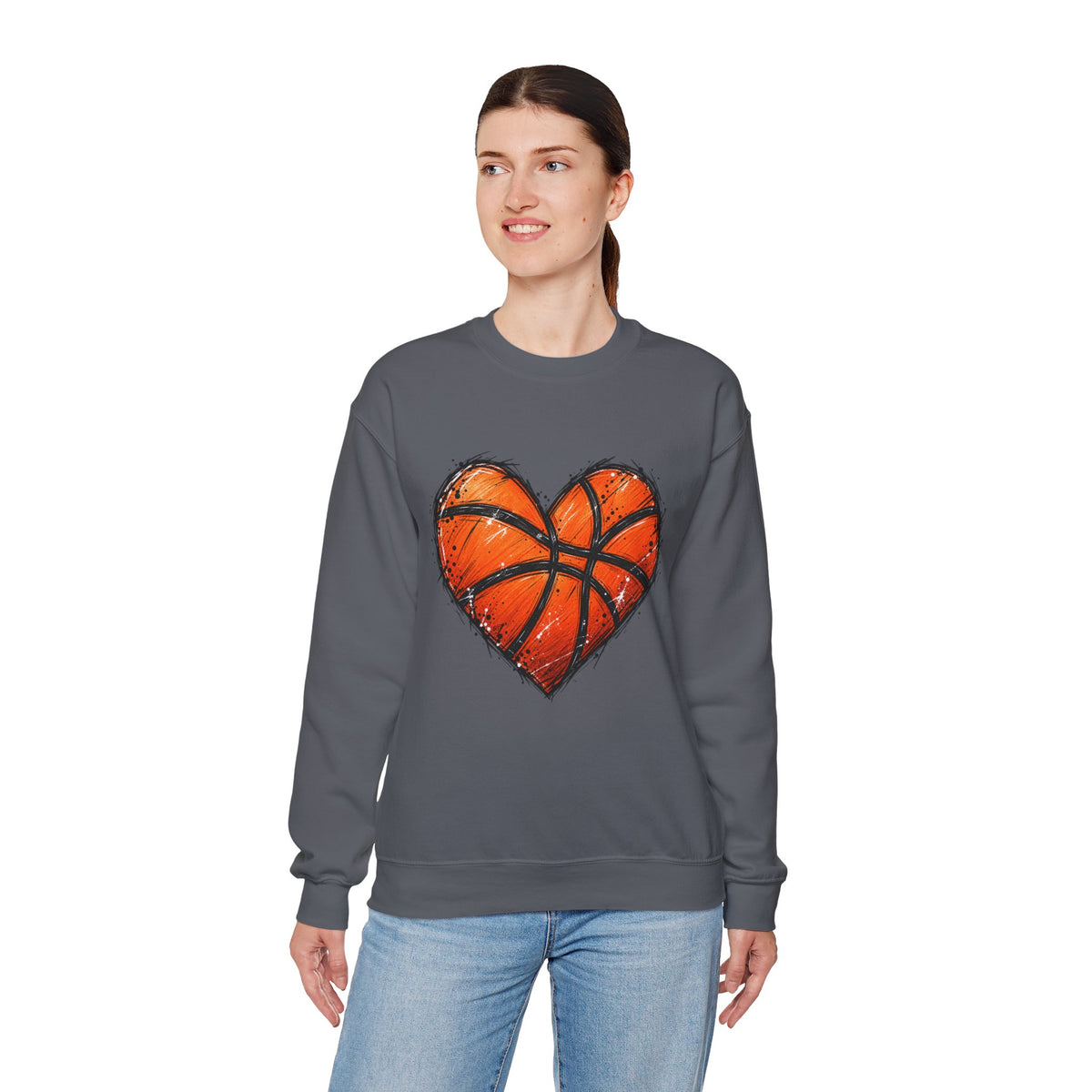Basketball Heart Crewneck Sweatshirt