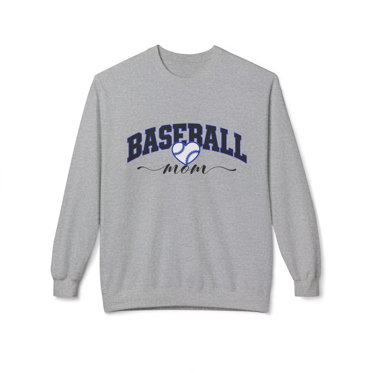 Baseball Mom Crewneck Sweatshirt – Athletic Script Heart Design