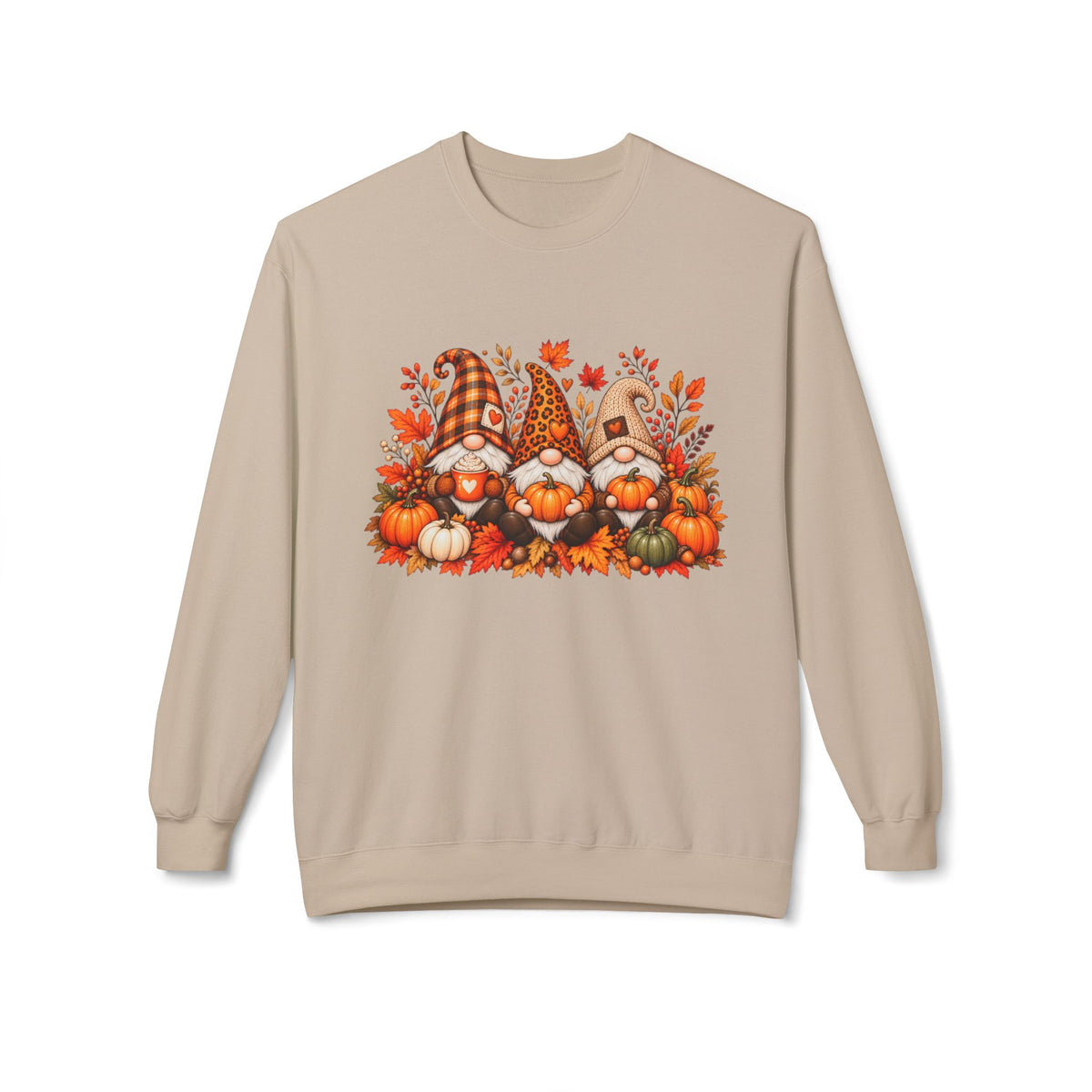 Fall Gnome Crewneck Sweatshirt - Cute Pumpkin & Autumn Gnomes Sweatshirt