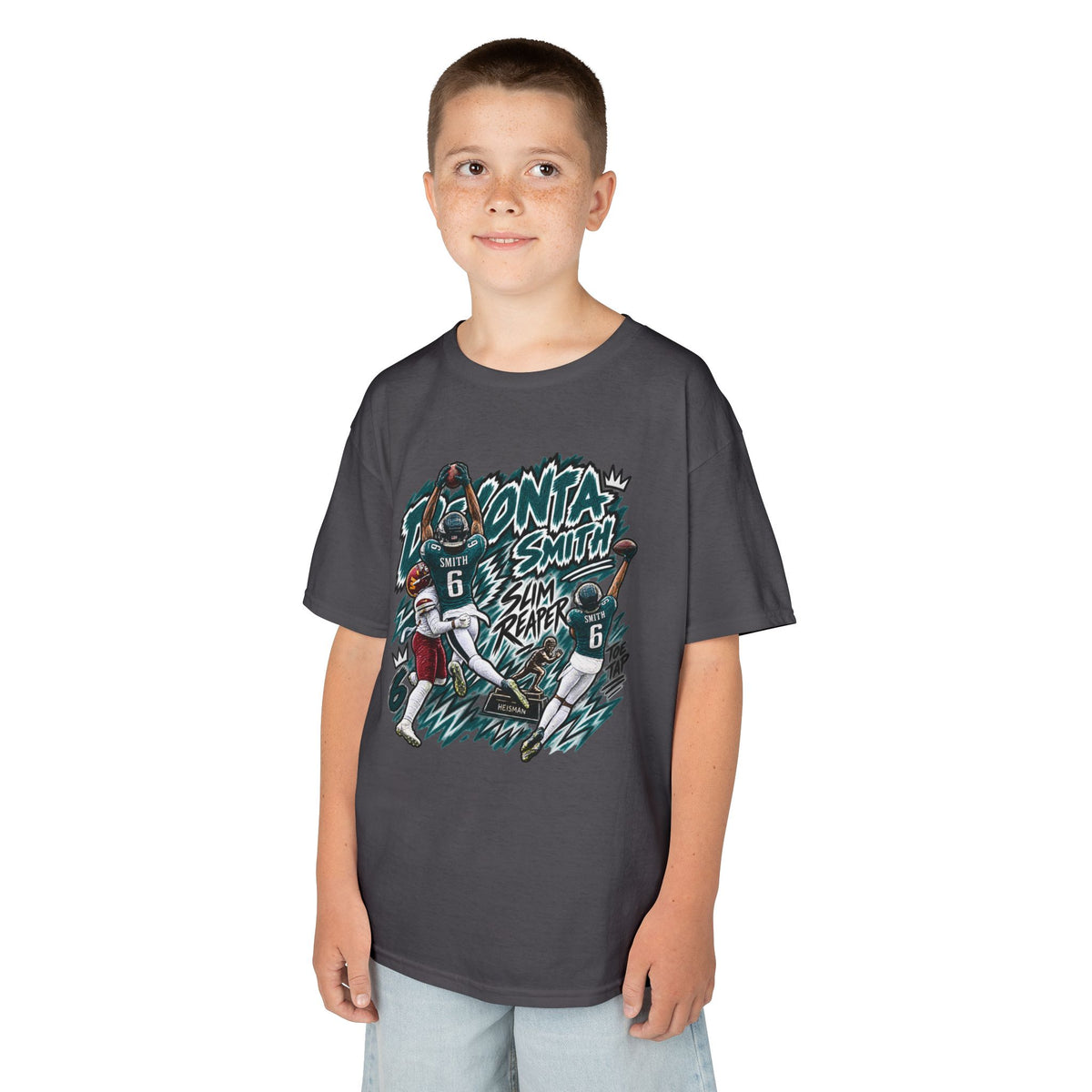 YOUTH Devonta Smith, SLIM REAPER Graphic T-Shirt - Sunday Standouts Sketch Series