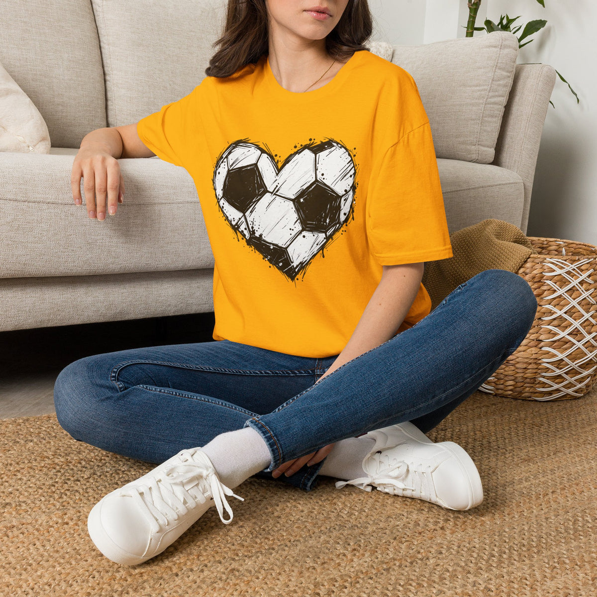 Soccer Heart T-Shirt — Grunge Love Football Tee