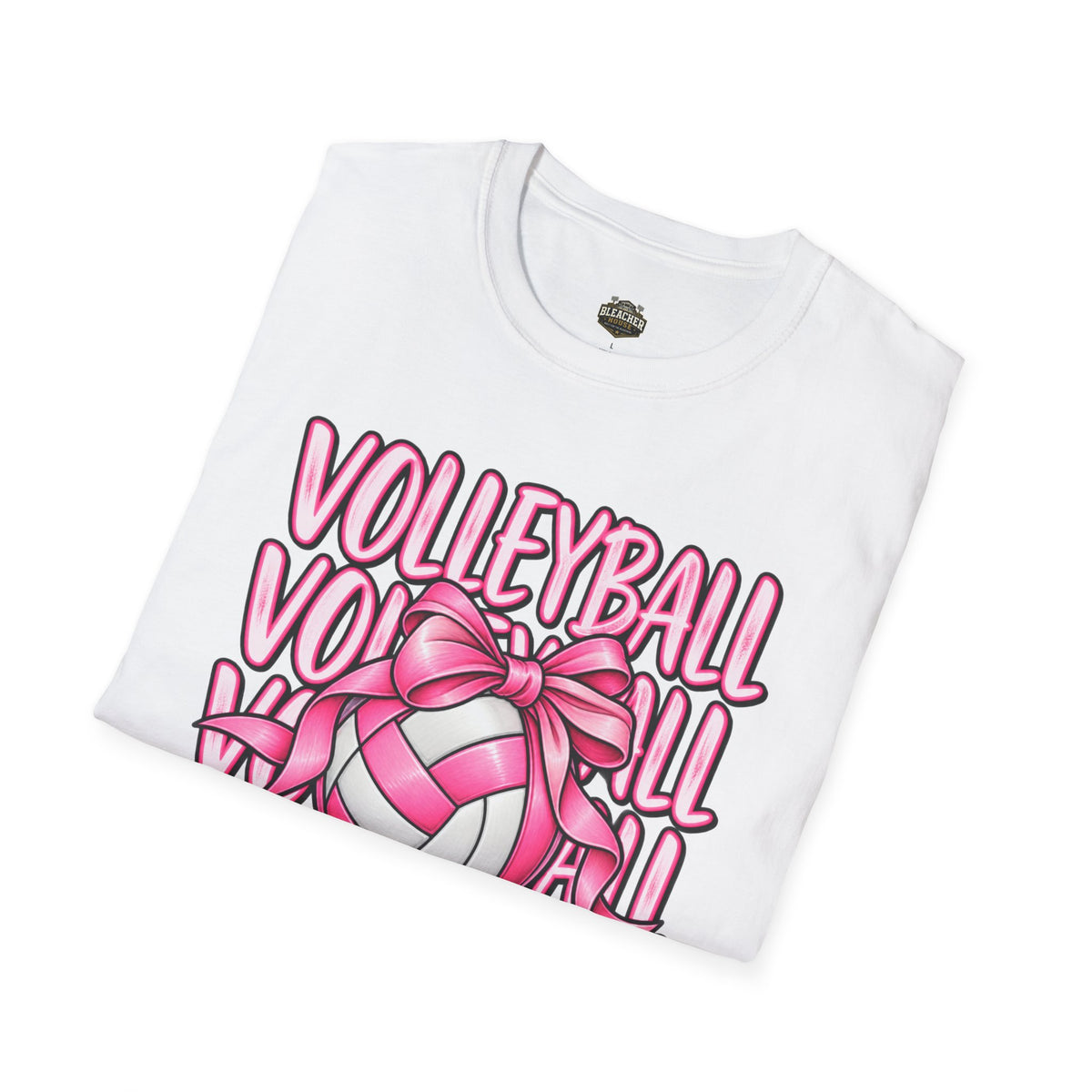 Volleyball Pink Ribbon Tee — Cute Volleyball Graphic Shirt for Players & Fans