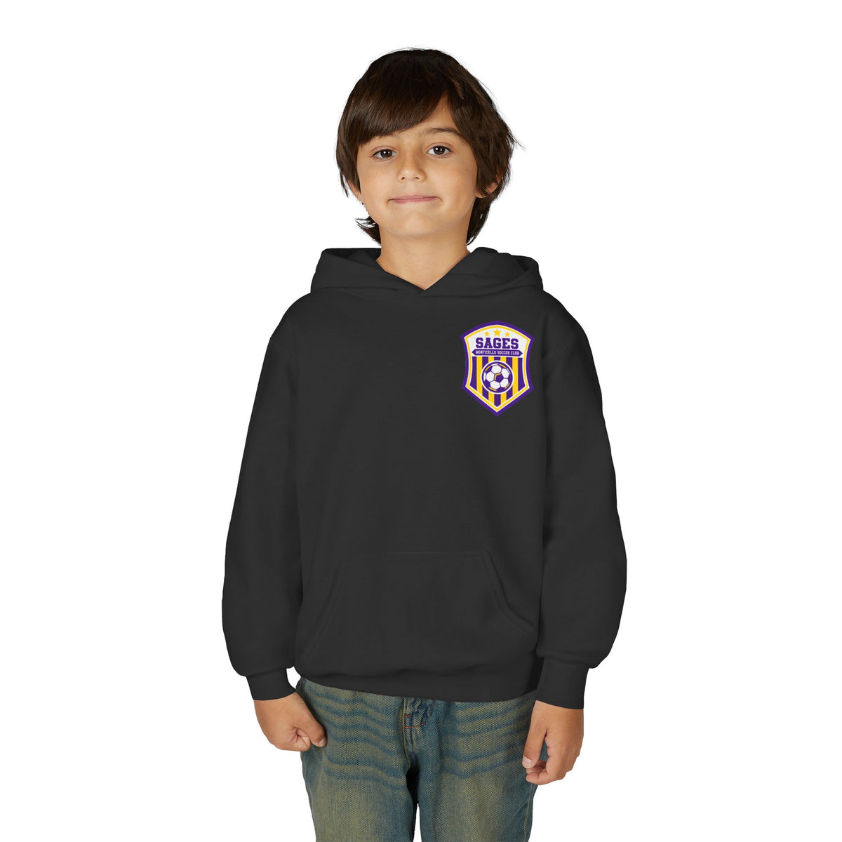 YOUTH Monticello Soccer Club Crest Hoodie - Youth Hooded Sweatshirt