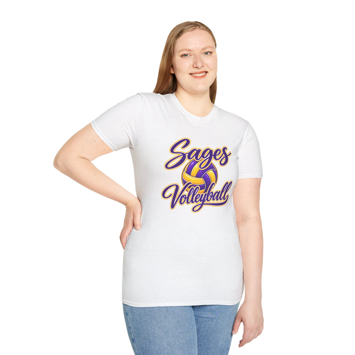 Sages Volleyball T-Shirt — Purple & Gold Team Tee