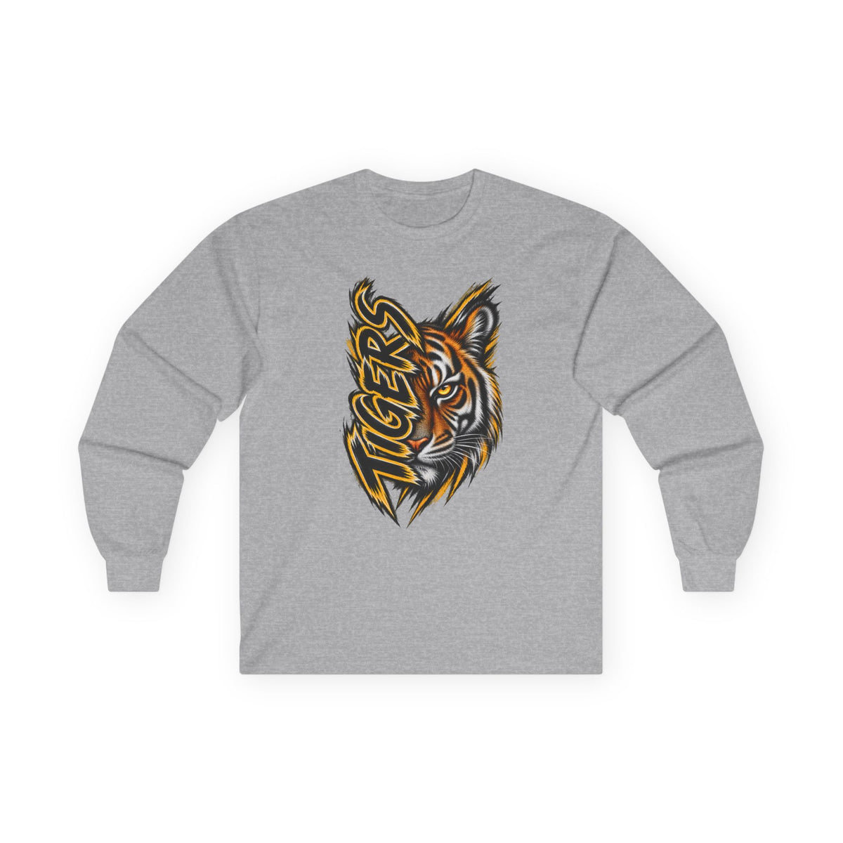 Tigers Graphic Long Sleeve Tee — Fierce Tiger Head Design