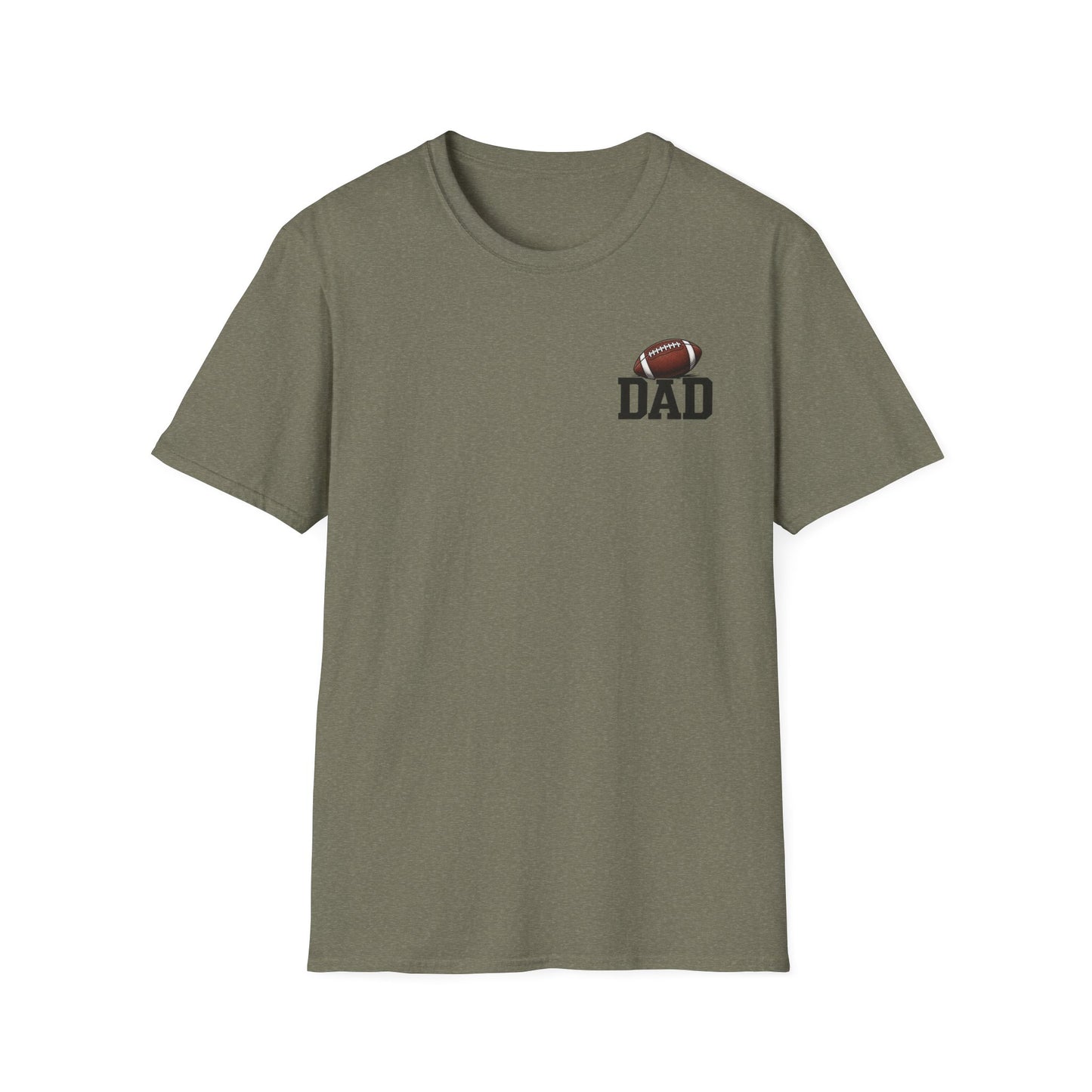 Football Dad T‑Shirt — 'DAD' with Football Chest Print