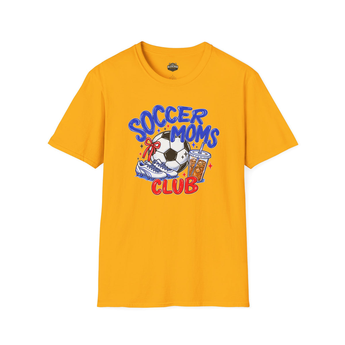 Soccer Moms Tee — 'Soccer Moms Club' Graphic T-Shirt with Ball, Cleats & Drink