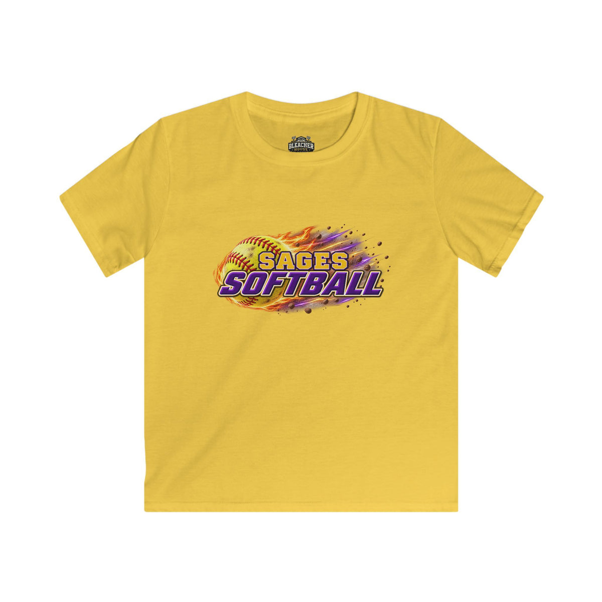 YOUTH Sages Flaming Softball T-shirt