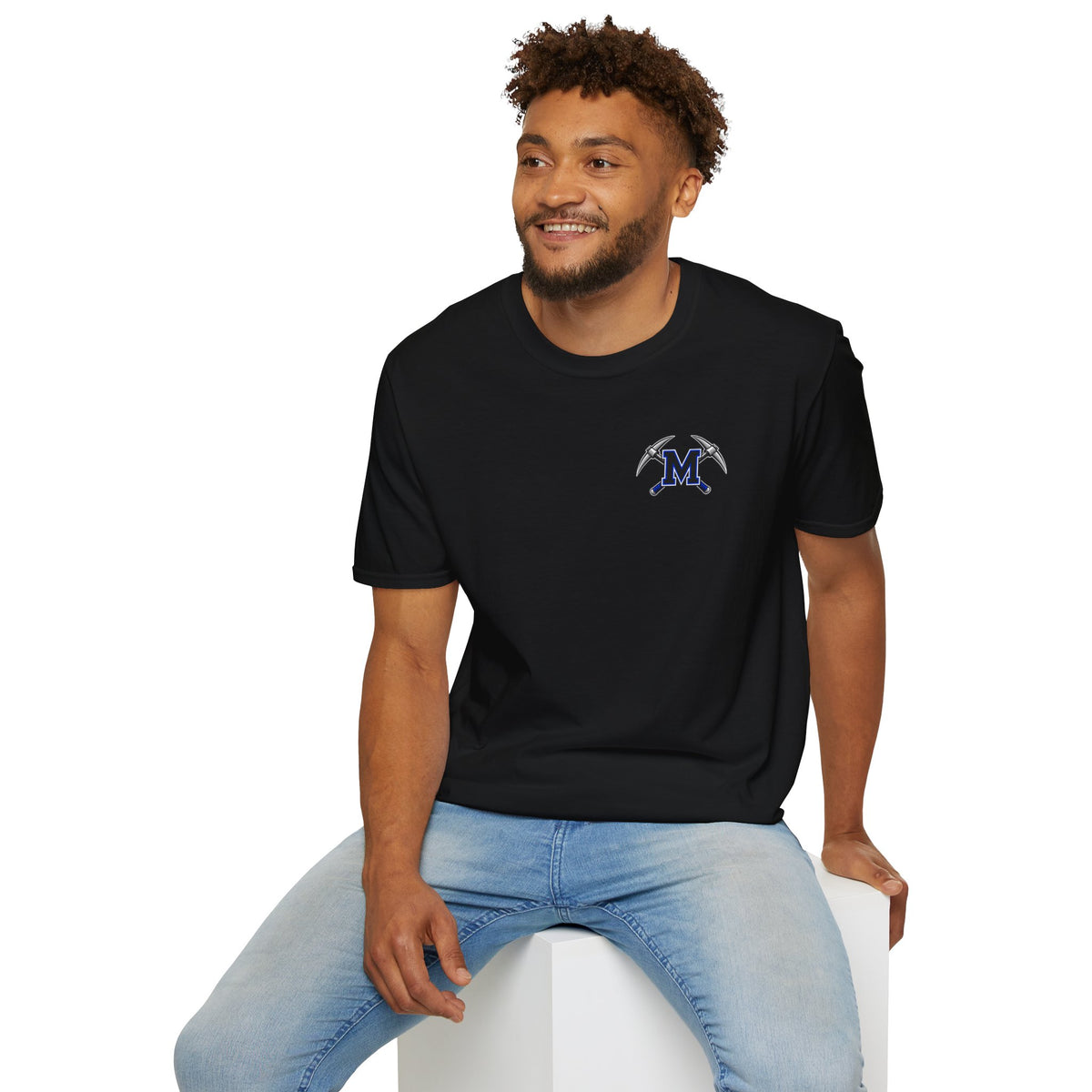 Miners Graphic T-Shirt - Miners Logo on Front, Mascot Design on Back