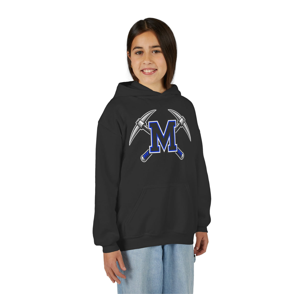 YOUTH Miners M Logo Hoodie - Cross Pickaxe Graphic M Logo