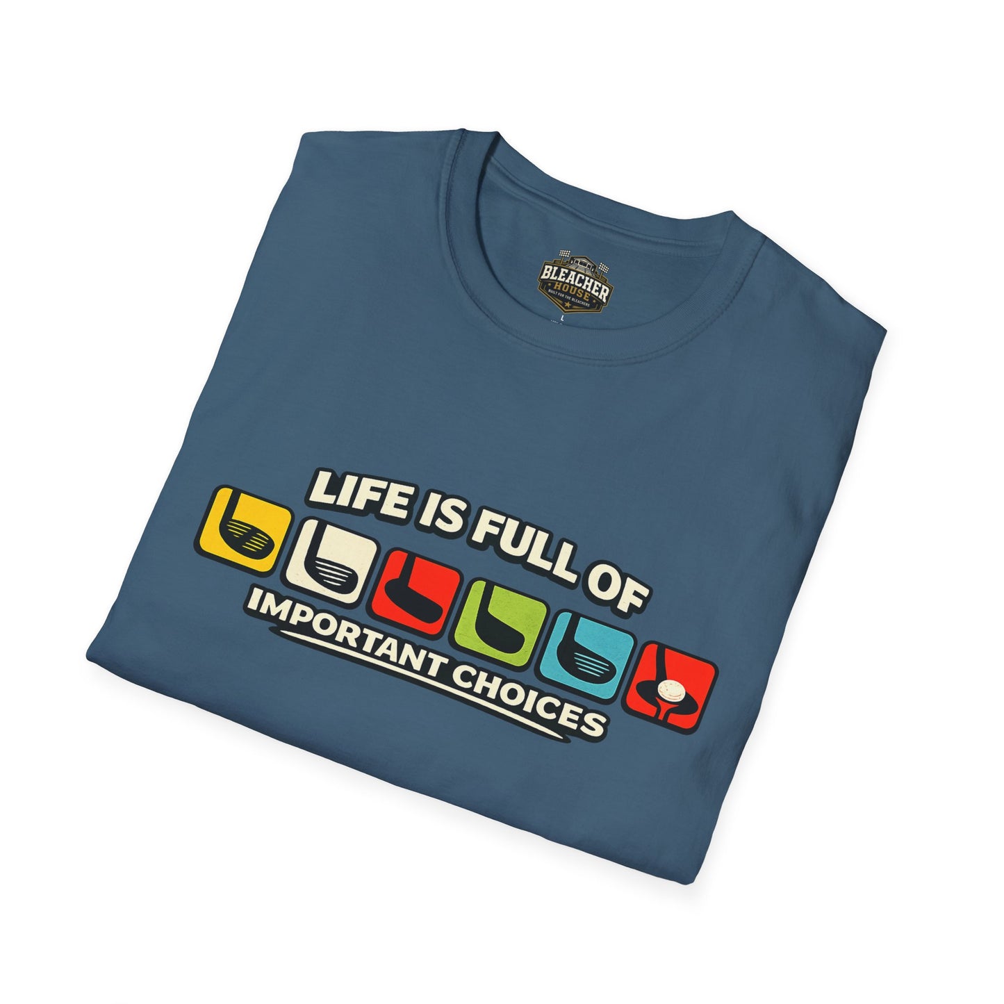 T‑Shirt — "Life Is Full Of Important Choices" Retro Game Controller Graphic