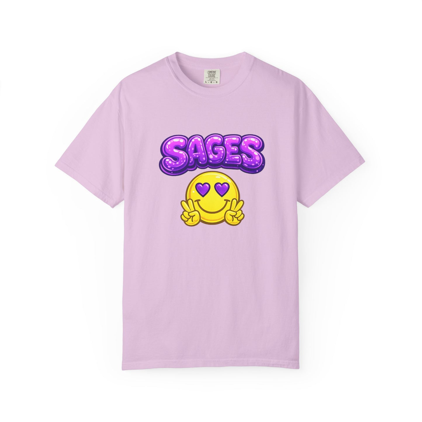SAGES Smiley Heart-Eyes T-Shirt — Cute Emoji Graphic Tee