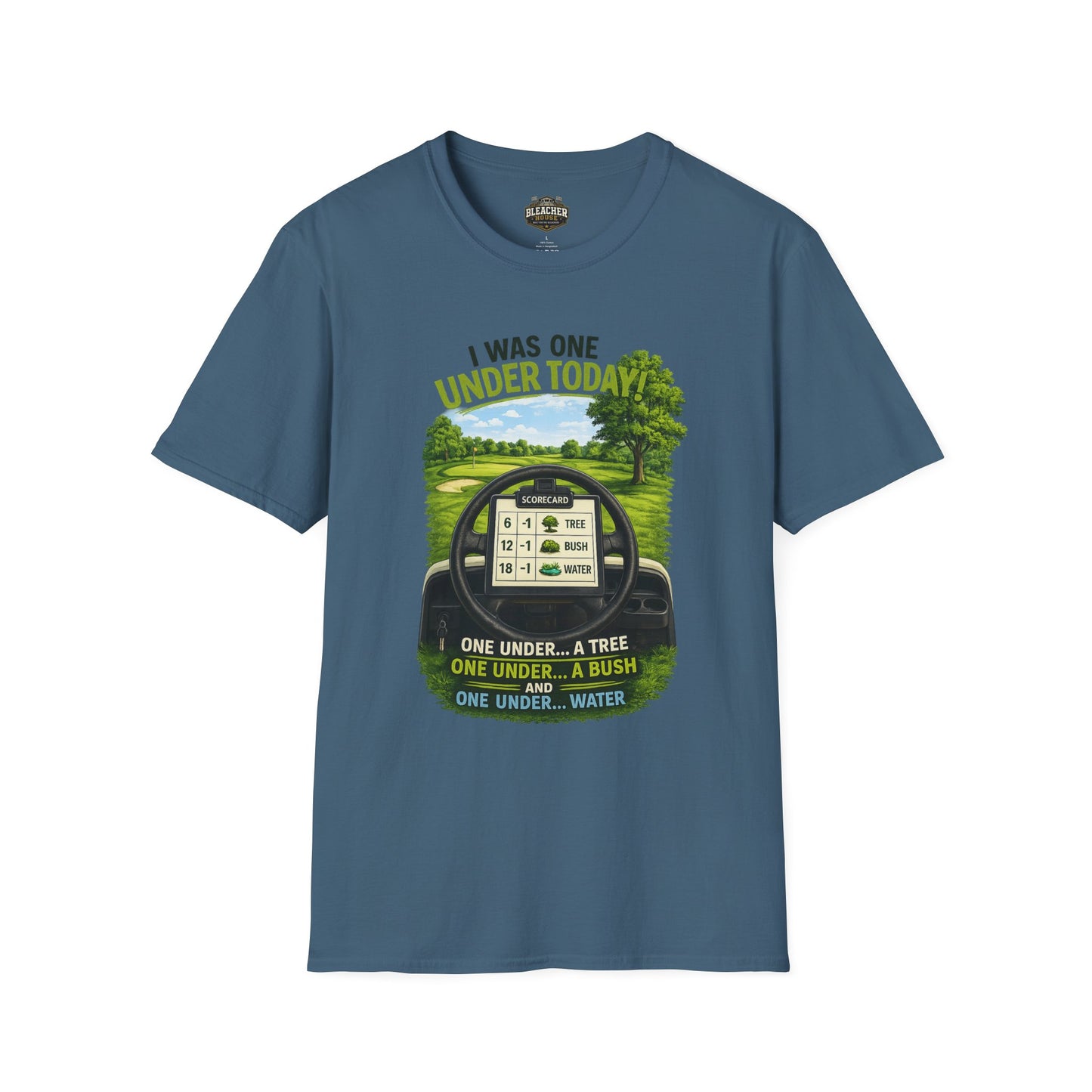 Golf T-Shirt — "I Was One Under Today" REALISTIC VIEW - Funny Scorecard Design