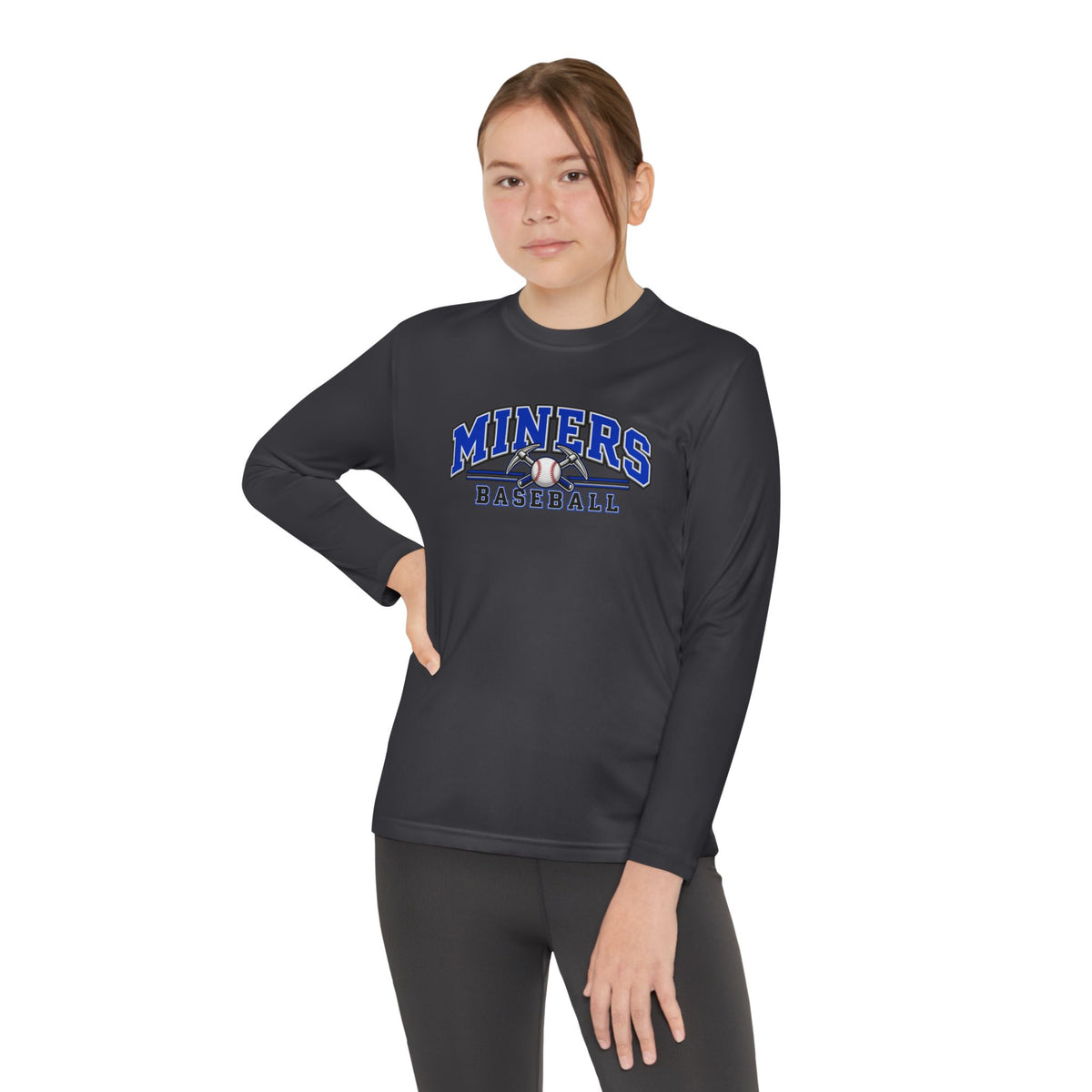 YOUTH Miners Baseball Long Sleeve Tee — Team Logo Athletic Shirt