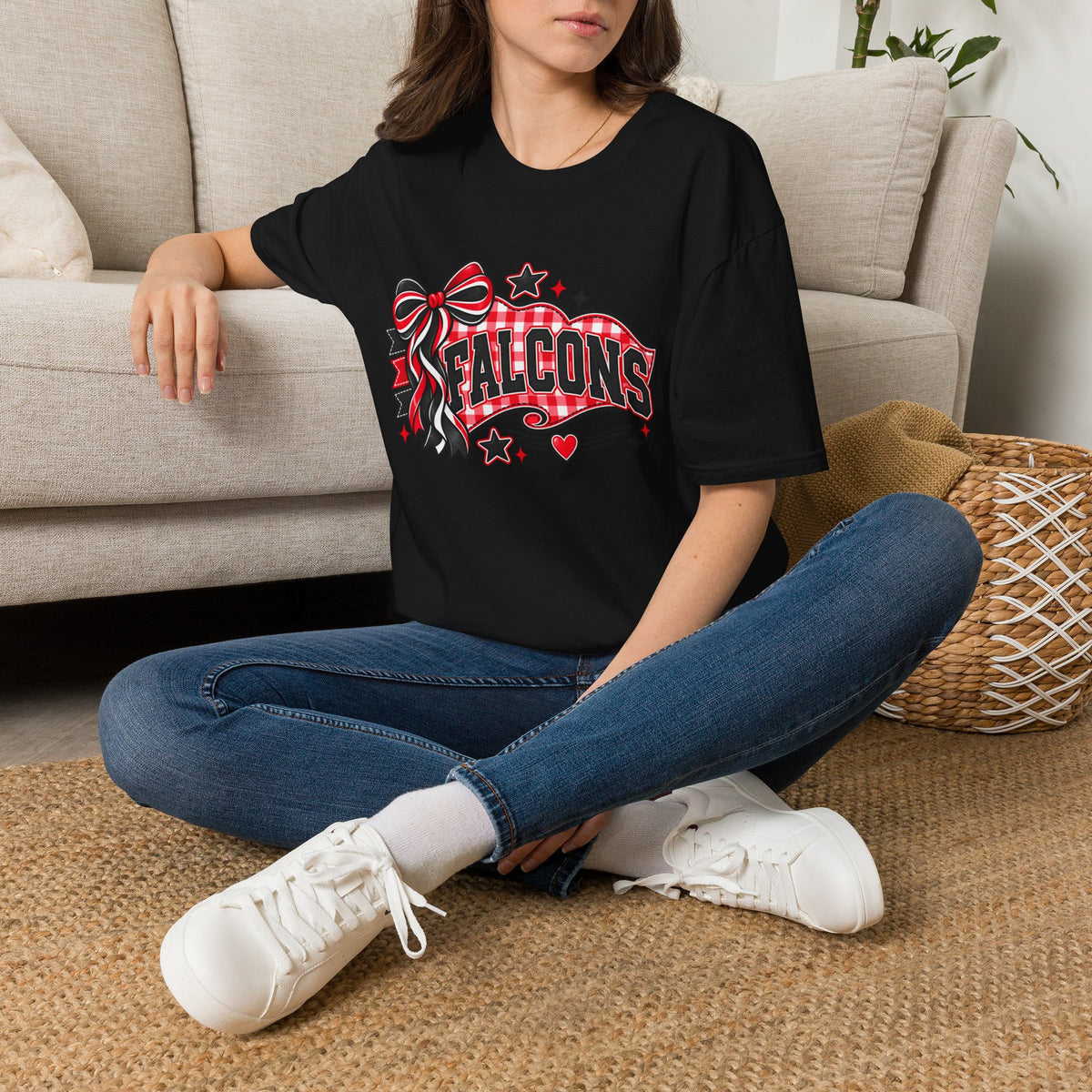 Falcons Bow T-Shirt — Red & Black Spirit Shirt