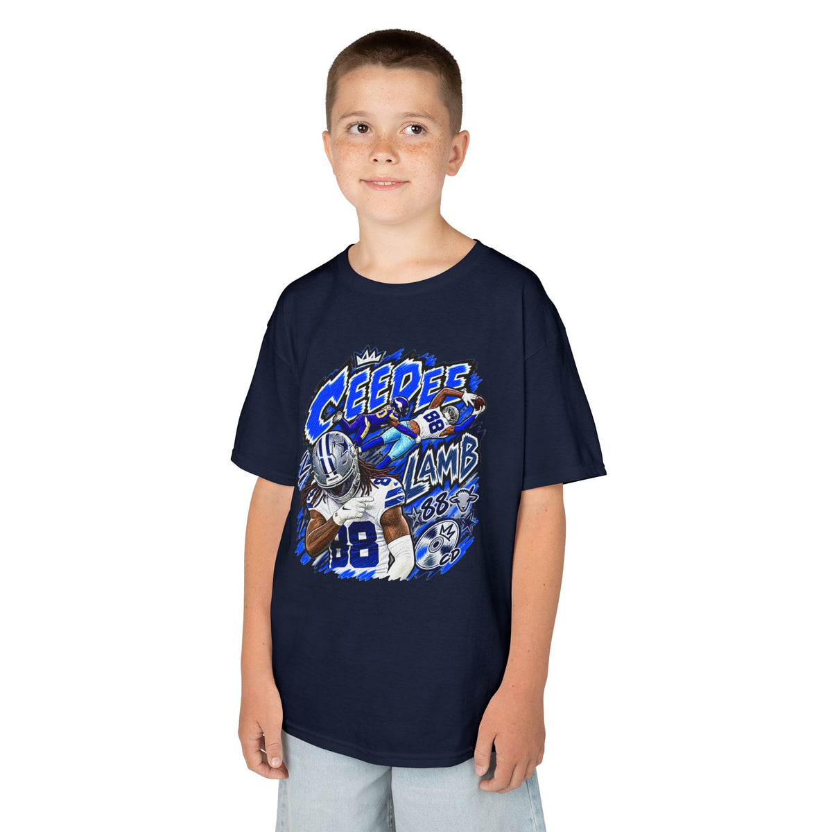 YOUTH CeeDee Lamb Graphic T-Shirt - Sunday Standouts Sketch Series