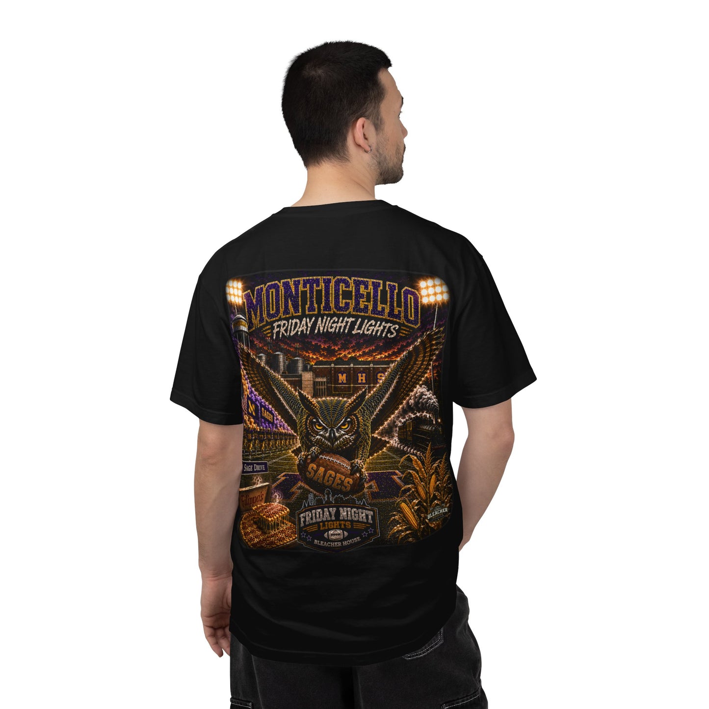 Friday Night Lights T shirt - MONTICELLO Edition - Collector's Edition (Front Patch + Back Design)