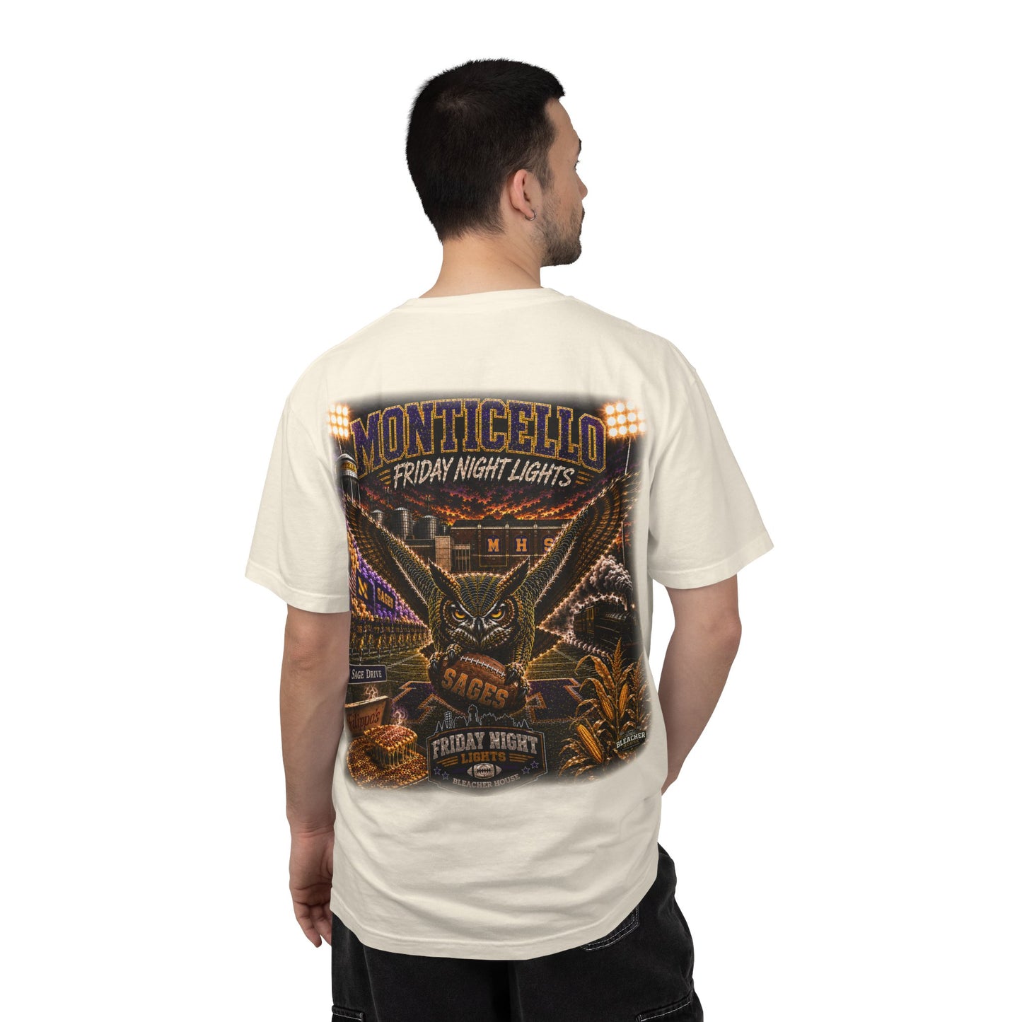 Friday Night Lights T shirt - MONTICELLO Edition - Collector's Edition (Front Patch + Back Design)
