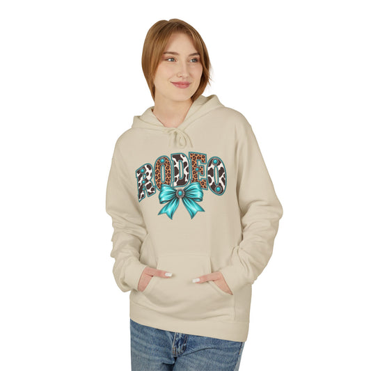 Rodeo Leopard Print Hoodie with Turquoise Bow — Western Cowgirl Fashion