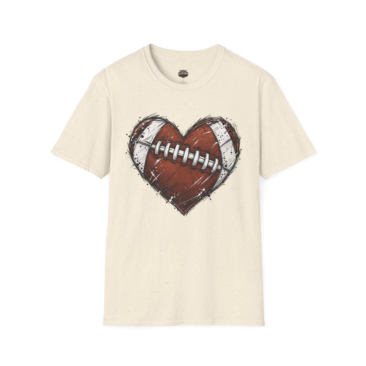 Football Heart Graphic T-Shirt — Vintage Grunge Sports Tee