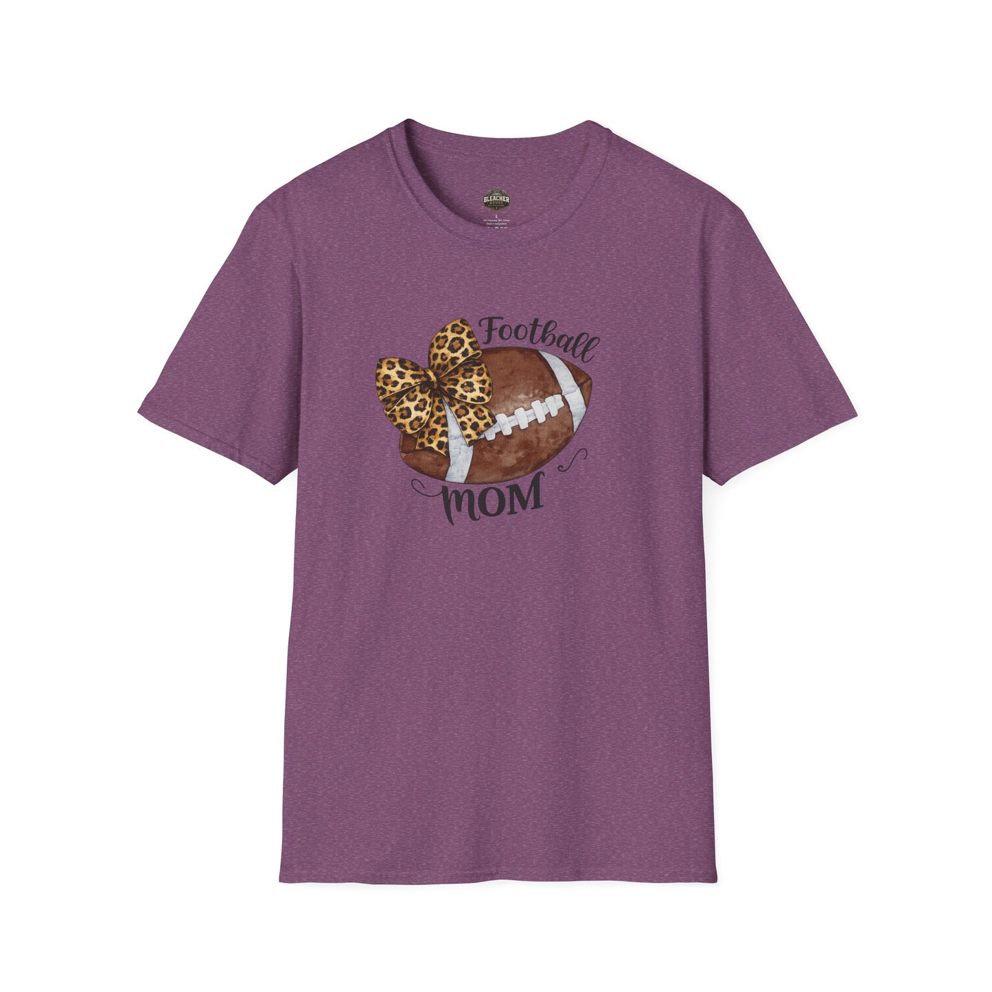 Football Mom T-Shirt — Leopard Bow Game Day Tee
