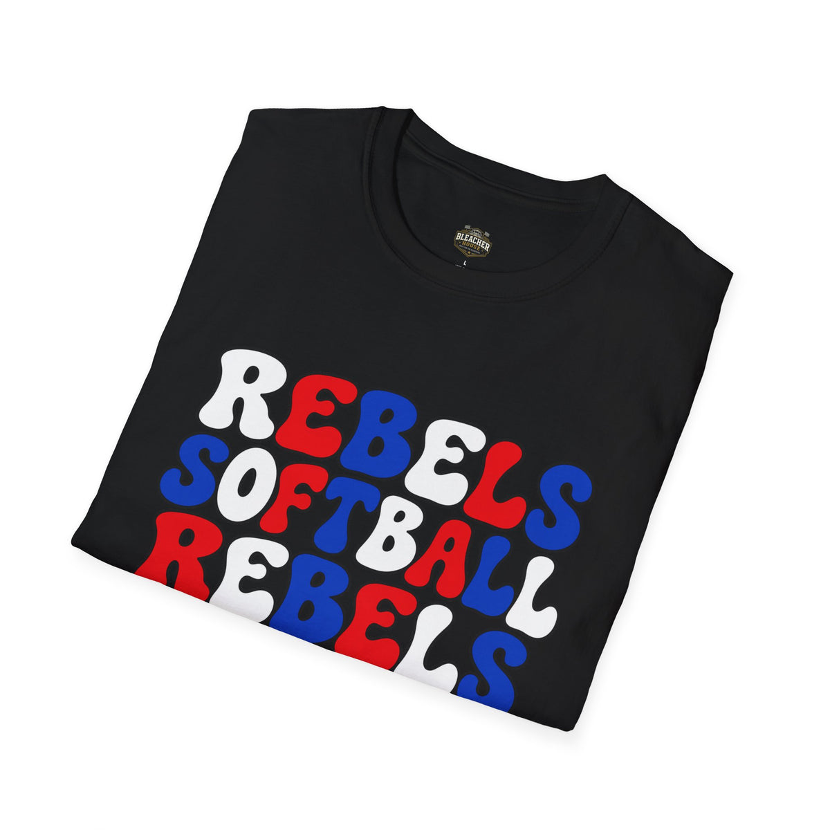 Rebels Softball Graphic T-Shirt — Retro Red & Blue Team Tee