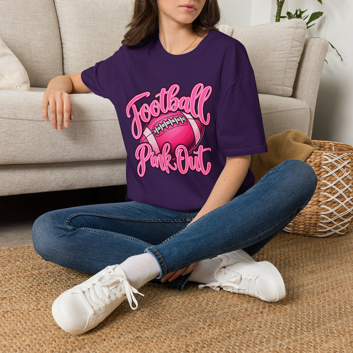 Football Pink Out T-Shirt — Pink Football Game Day Tee